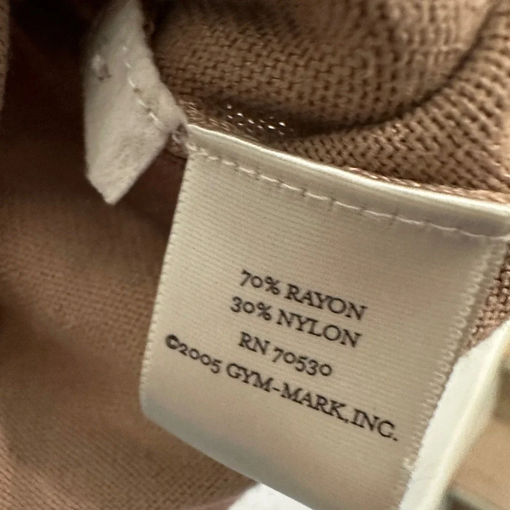 Janeville Womens Classic Cardigan Sweater Taupe Brown Rayon Nylon Size Large